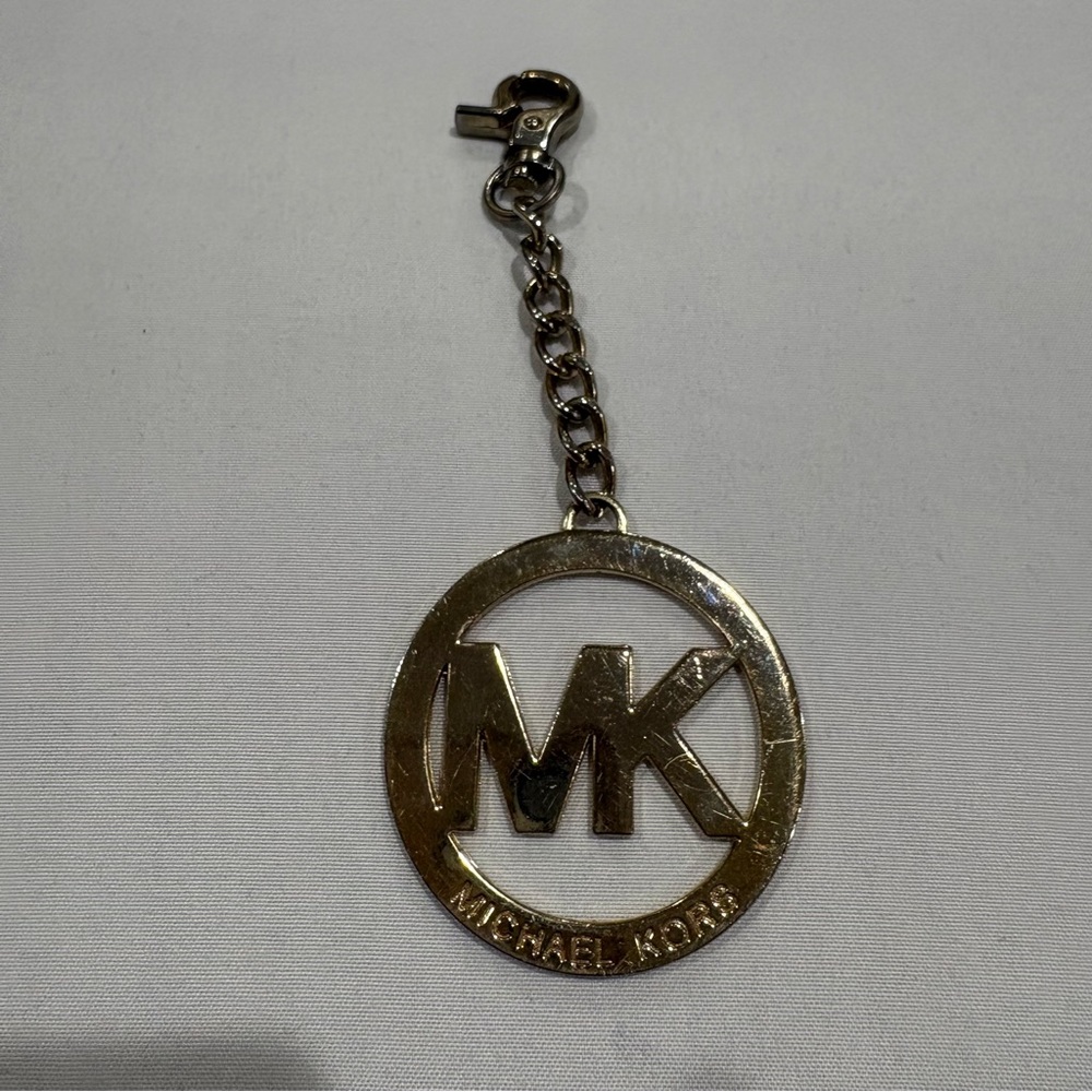 Michael Kors Gold MK Logo Pendant Key Charm